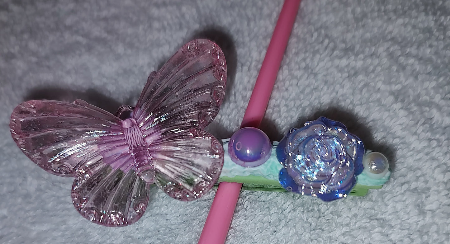 Beaded pens // DIY hair clippies