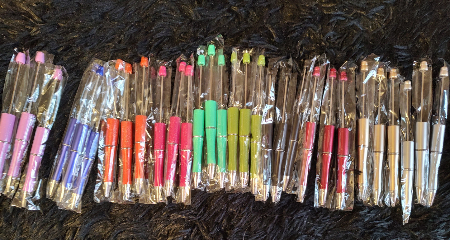 Beaded pens // DIY hair clippies