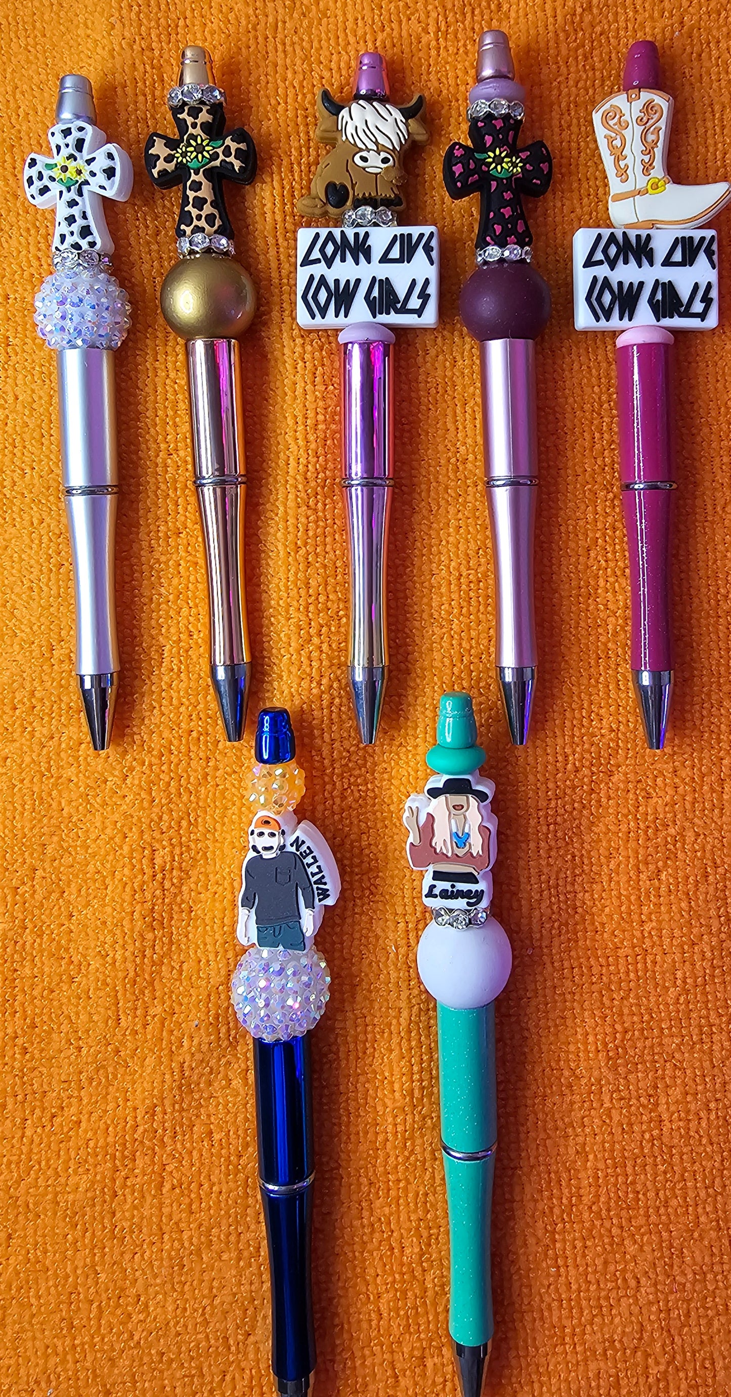 Beaded pens // DIY hair clippies