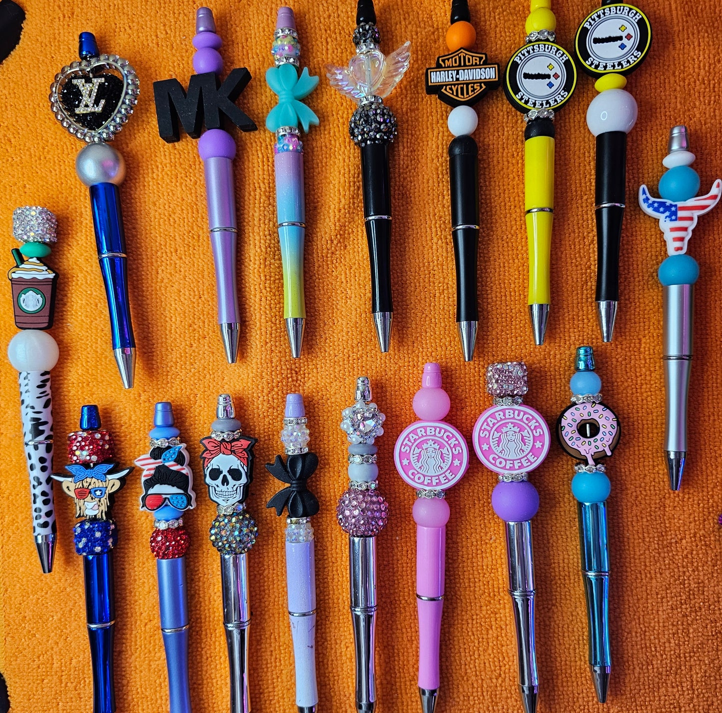 Beaded pens // DIY hair clippies