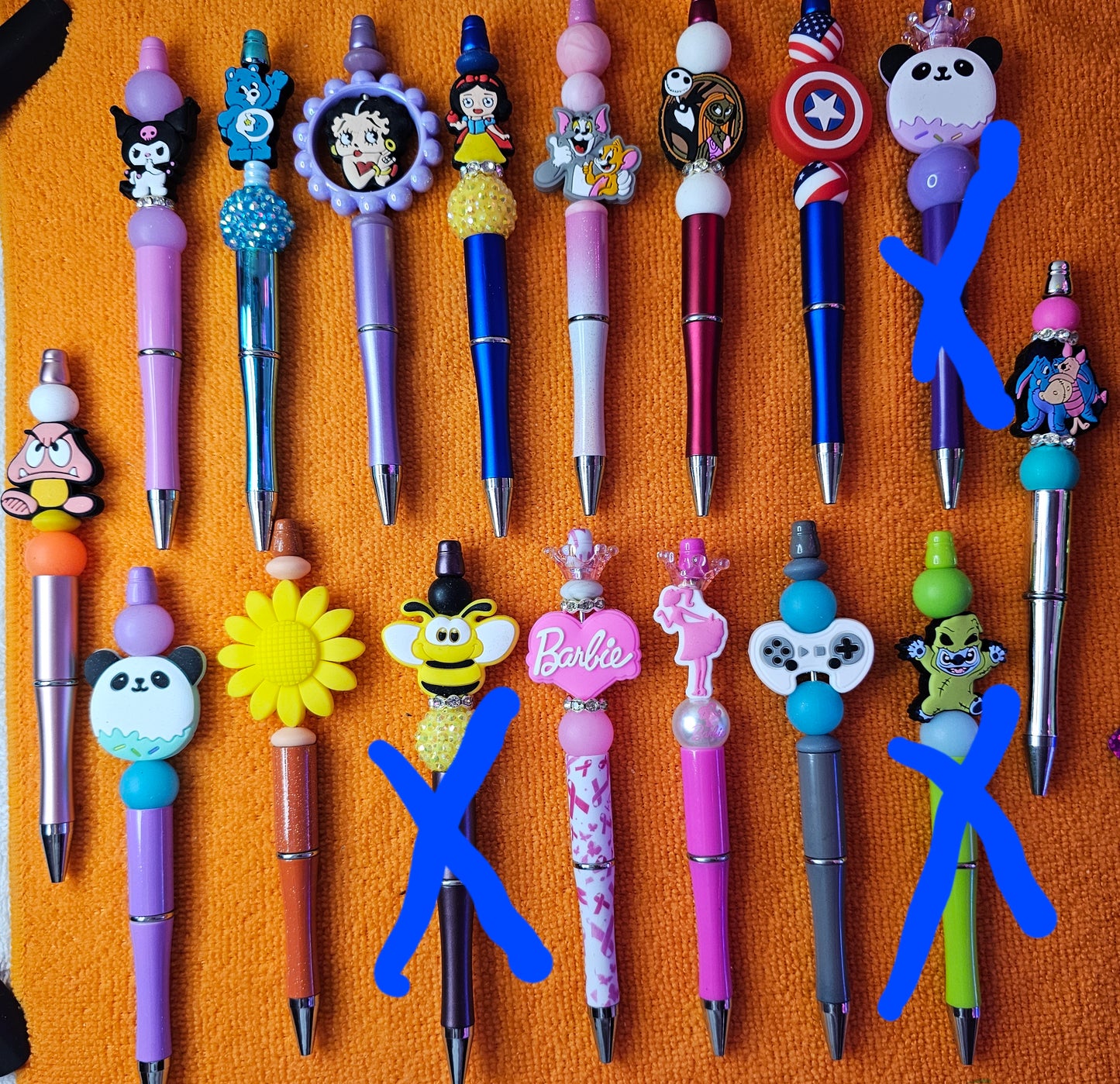 Beaded pens // DIY hair clippies